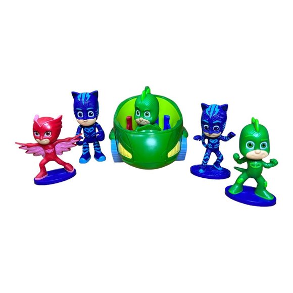 Lot of 5 PJ Masks Action Figures and Vehicle - Picture 1 of 5